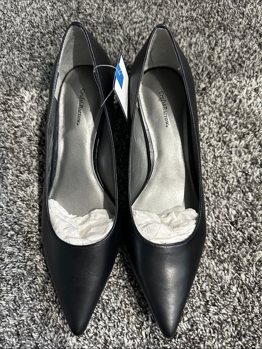 croft & barrow Black Pointed-Toe Leather Pumps
